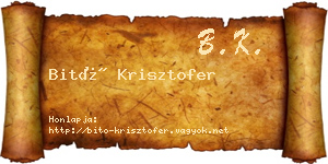 Bitó Krisztofer névjegykártya